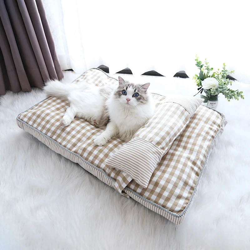 Pet Cat Bed Cushion Soft Lounger Pet Bed House for Dogs Cats Cozy Sleeping Sofa Warm Puppy Kennel Mat Dog Mattress Pet Supplies