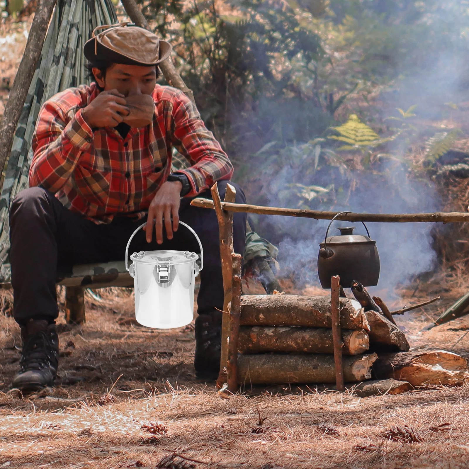 

Portable Airtight Stainless Steel Bucket Leakproof Storage Container for Kitchen Organization Outdoor Adventure Supplies