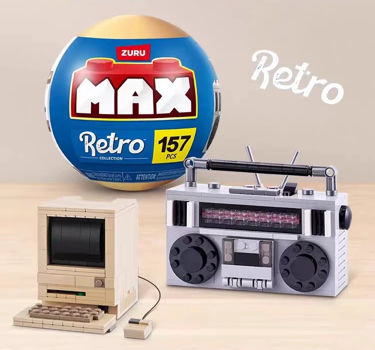 

ZURU Max Retro Series Block Ball Assembly Blind Box Toy Game Console Gift