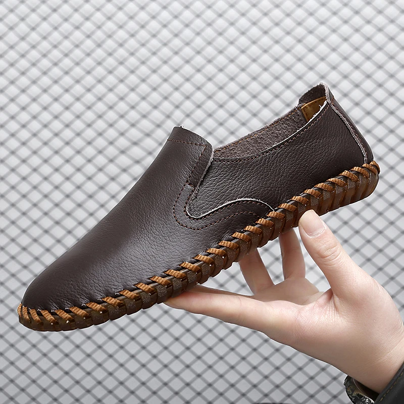 

Мужские повседневные лоферы из искусственной кожи на плоской подошве, удобная классическая мужская обувь, размер 38-47