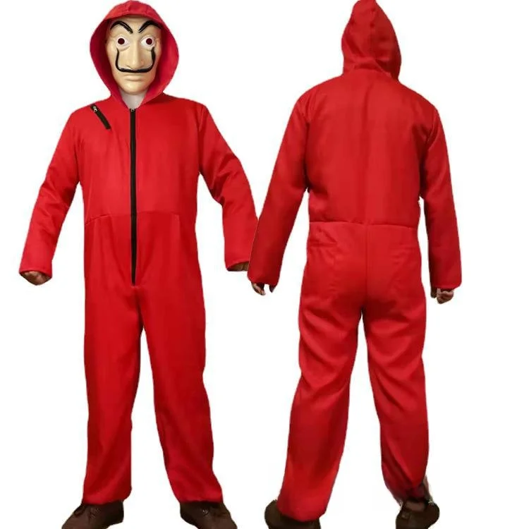 

Красный бумажный денежный дом, карнавальный костюм Дали Дали, костюм клоуна на Хэллоуин, маска, китайская традиционная женская одежда, сценический костюм