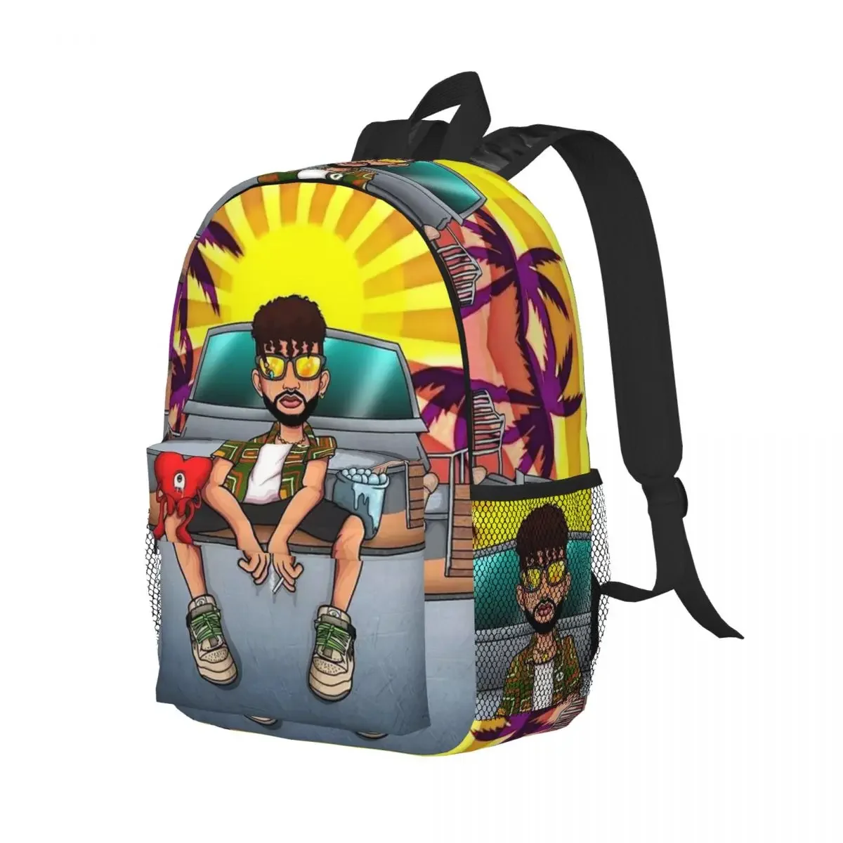 

Bad Bunny Benito Antonio Backpack Student Boys Girls BookBag Kids School Bag Computer Shoulder Bags for Men Women