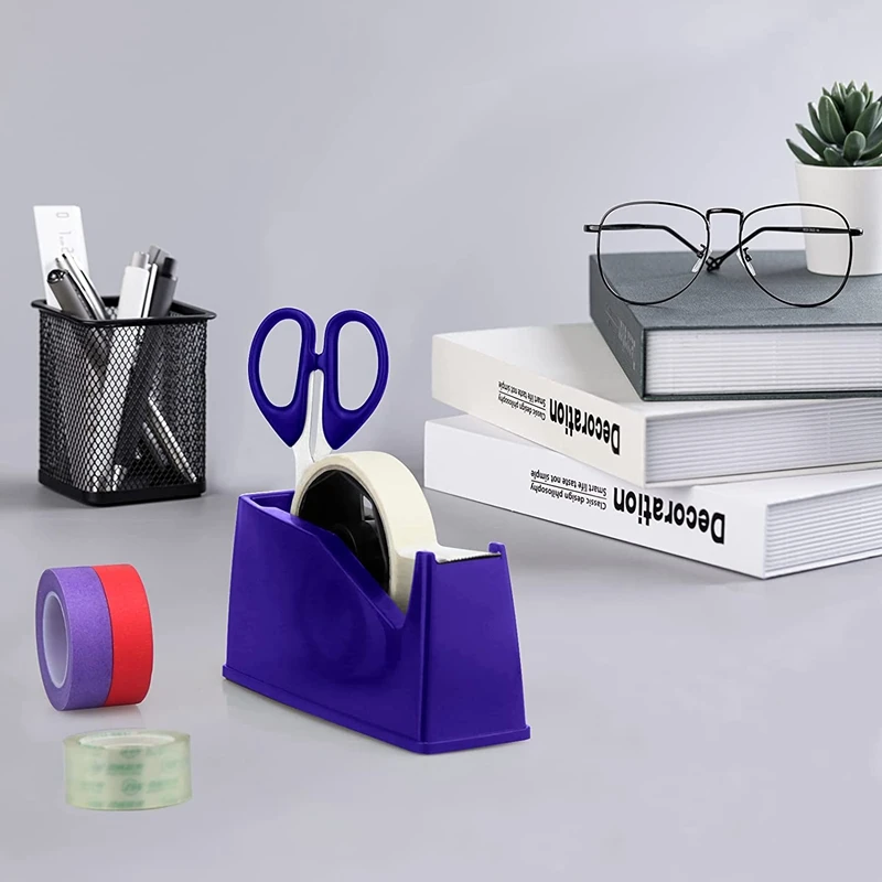 Heat Tape Dispenser Masking Tape Dispenser Fits 1 And 3 Inch Core 6.8X2.2X3.4 Inch, Desktop Tape Dispenser Random Color