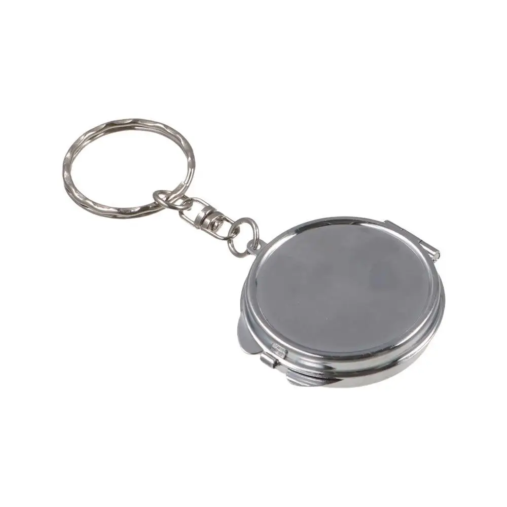 Makeup Mirror Folding Mirror Key Chain Metal Double Sides Makeup Cosmetic Mirror Key Ring Round Heart Mini