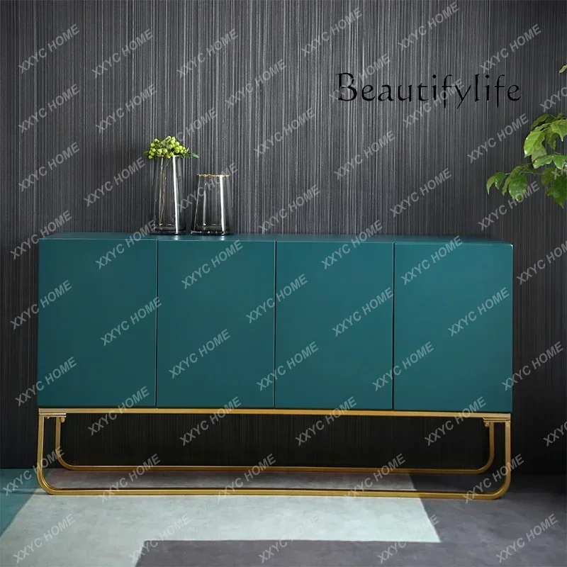 HHNordic Simple Modern Side Cabinet Dark Green Door Cabinet Light Luxury Paint Style Fashion