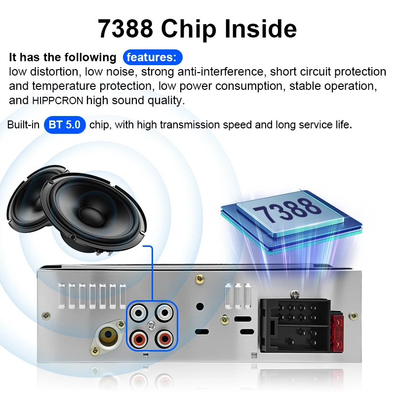Car Radio 1 Din Stereo Digital Automotive Sound Modules FM Audio Receiver Music Double USB/BT/TF Card with In Dash AUX Input MP3