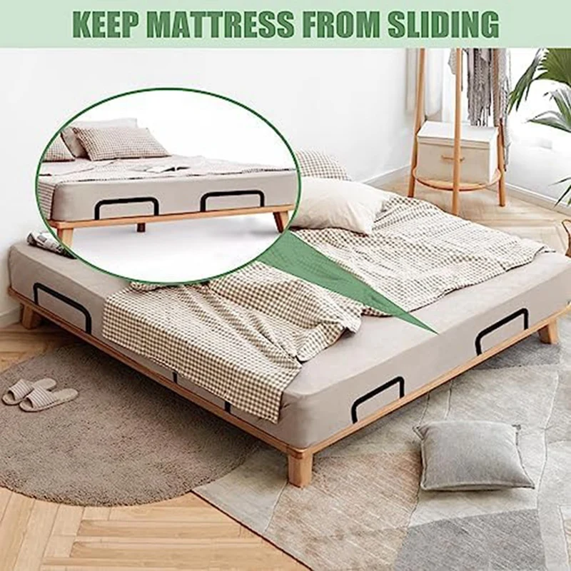 2Pcs Mattress Slide Stopper, Metal Mattress Retainer Bar For Adjustable Beds, Keep Mattress From Sliding Durable