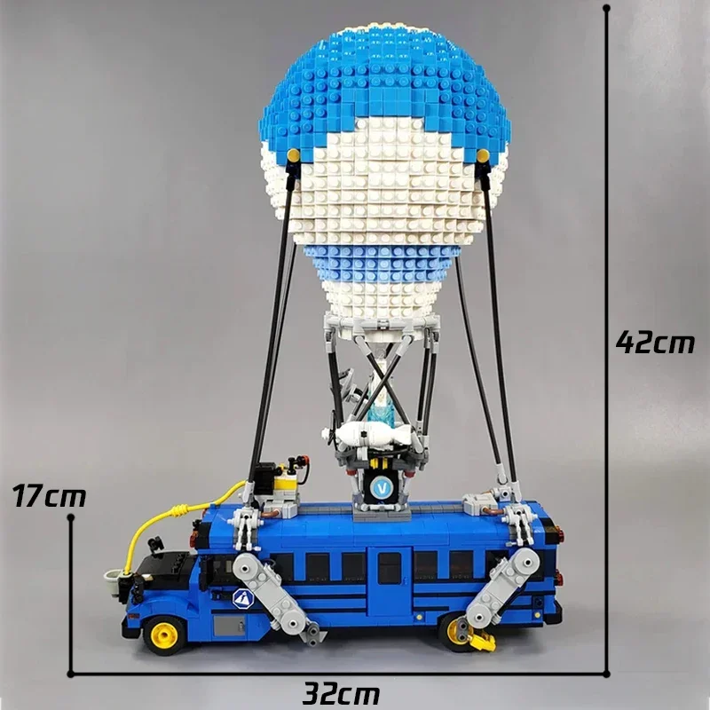 Modèle de voiture de ville en briques de construction MOC, montgolfière, saut de bus, technologie, blocs modulaires, cadeaux de Noël, jouets de bricolage, ensembles d'assemblage