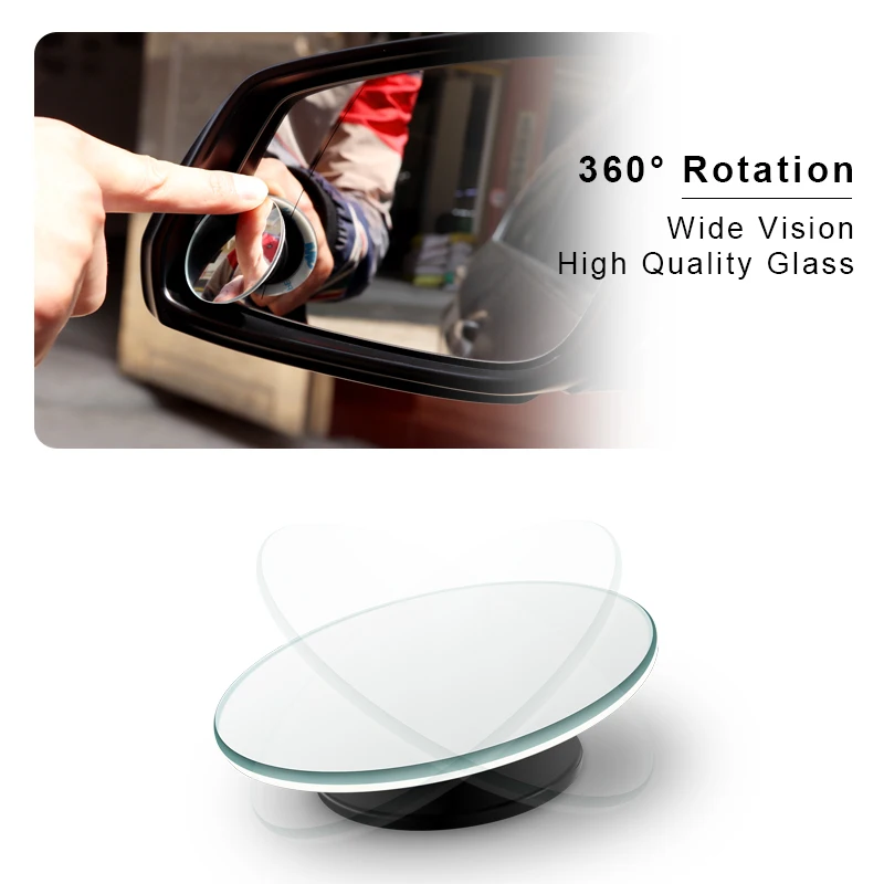 Car 360 Wide Angle Round Convex Mirror Car Vehicle Side Blindspot Blind Spot Mirror Wide Rear View Mirror Small Round Mirror