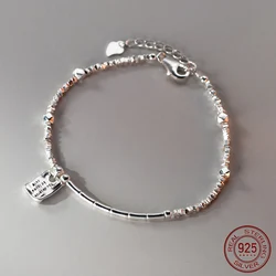 La Monada 16.5+3.5cm Irregular Bracelets For Women Silver 925 Sterling ID Card Hexagon 925 Sterling Silver Women's Bracelet