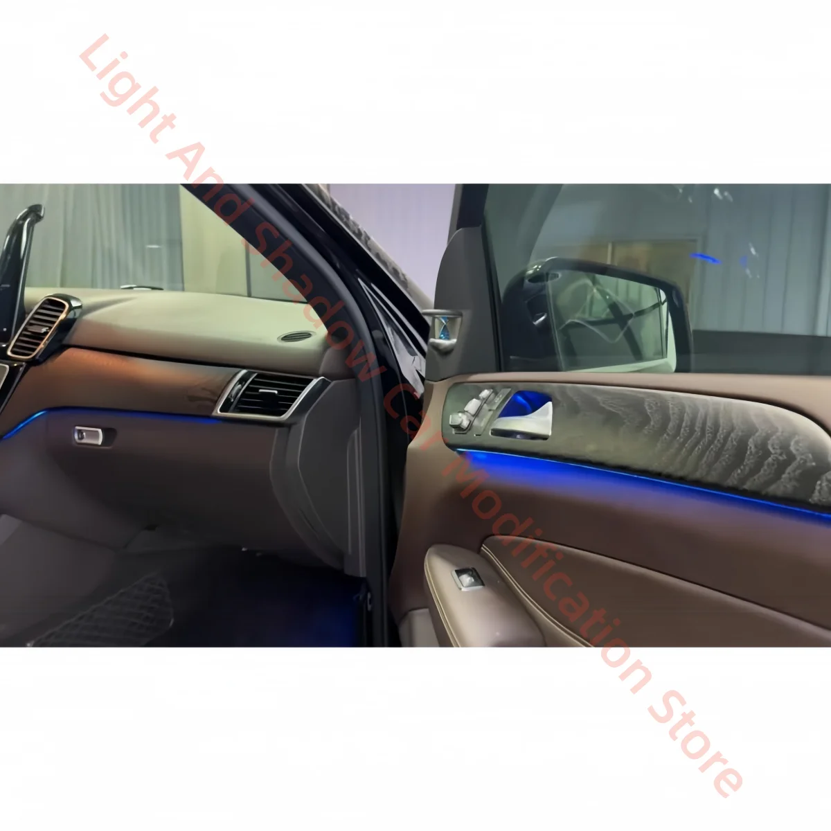For Mercedes-Benz W292/GLE/GLS/ML/GL W166 LED Ambient light Car Decor Black cen wood Carbon fiber Brown cen wood Peach wood Trim