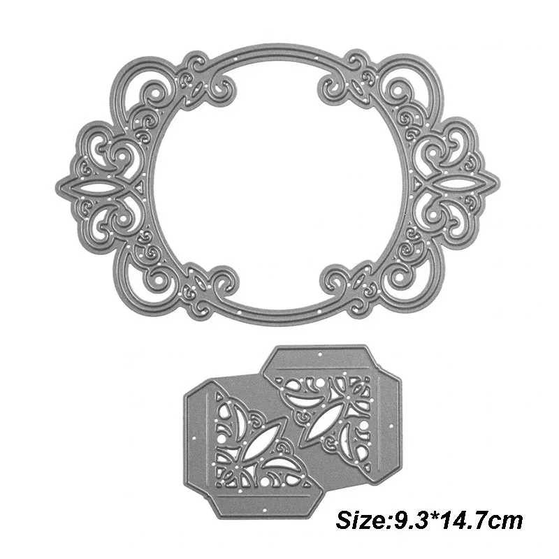 Metal Cutting Dies Scrapbooking Lace Flower Frame Stencil Die Cuts Decorative Crafts Card Embossing DIY Photo Album Template New