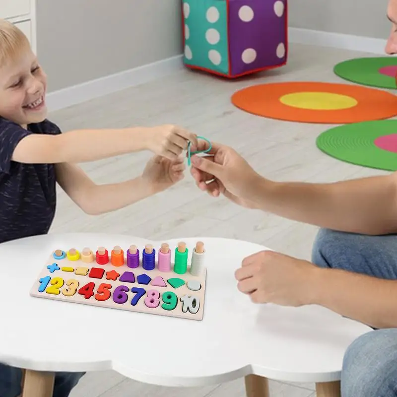 Number Puzzle Toy for Kids, Color Recognition, Stacker, Math Game, Puzzle Board, Pré-escolar Learning Activities, Fine Motor Skill Toy