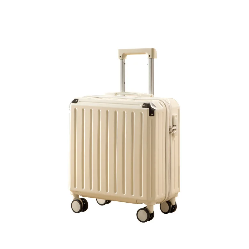 18-Inch Bagage Draagbare Cabinekoffer Vrouwelijke Stille Spinner Handbediende 2023 Nieuw Model Trolleykoffer Klein