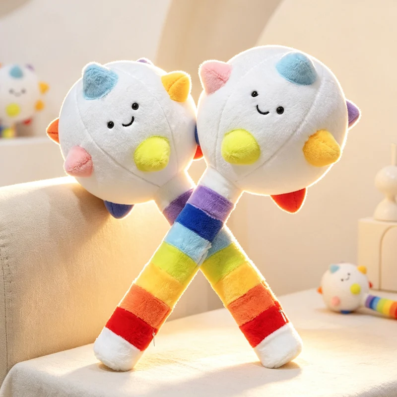 Kawaii Colorful Planet Plush Massage Stick Soft Fluffy Hammer Relax Body Tapping Pillow Toy Creative Birthday Gift