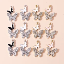 10pcs Brilliant Clear Crystal Butterfly Charms Butterfly Pendants for DIY Jewelry Making High Quality Charms Accessories Trinket