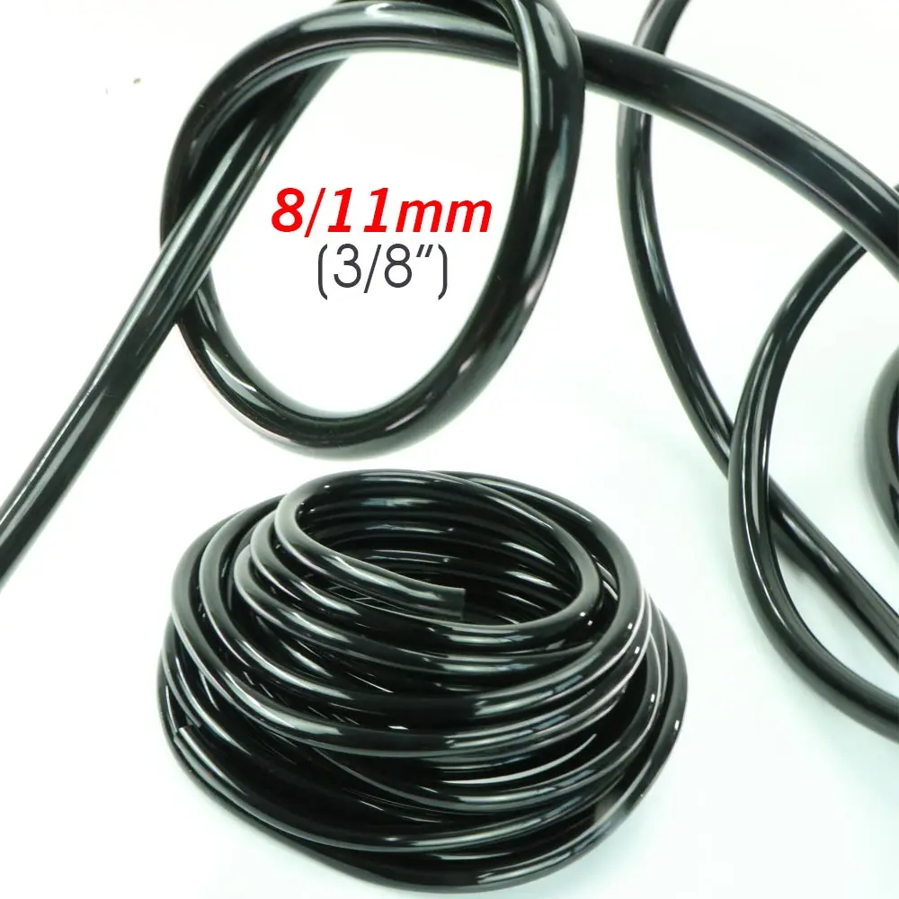 

10/20/30M 8/11mm Black PVC Water Hose 3/8”Garden Watering Tubing for Agricultural Greenhouse Water Saving Drip Irrigation Pipe