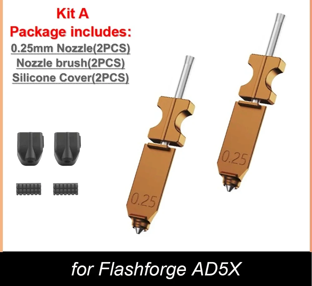 KLF HzdaDeve 0.25 0.4 0.6MM AD5X Chromium Zirconium Copper Nozzle Quick-Detachable Nozzle Print Head Parts Accessories