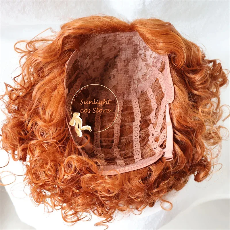 أنيمي أليس العجائب شعر مستعار تأثيري جنون حتر تأثيري الباروكات قصيرة براون البرتقال الباروكات الرجال Tarrant هايتوب تأثيري الباروكات + غطاء شعر مستعار