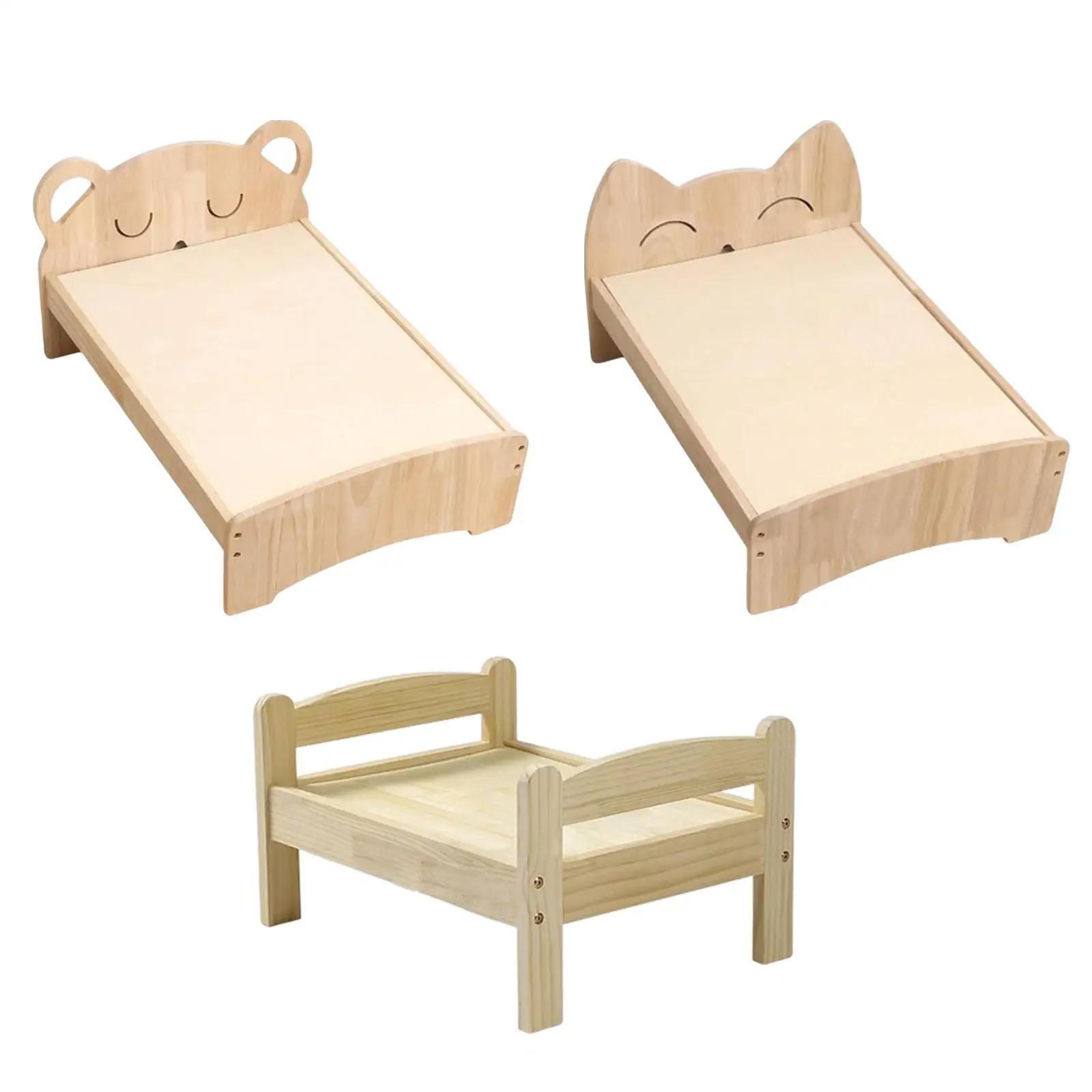 Wooden Pet Cat Bed Nest Small Dog House Universal for Indoor Outdoor