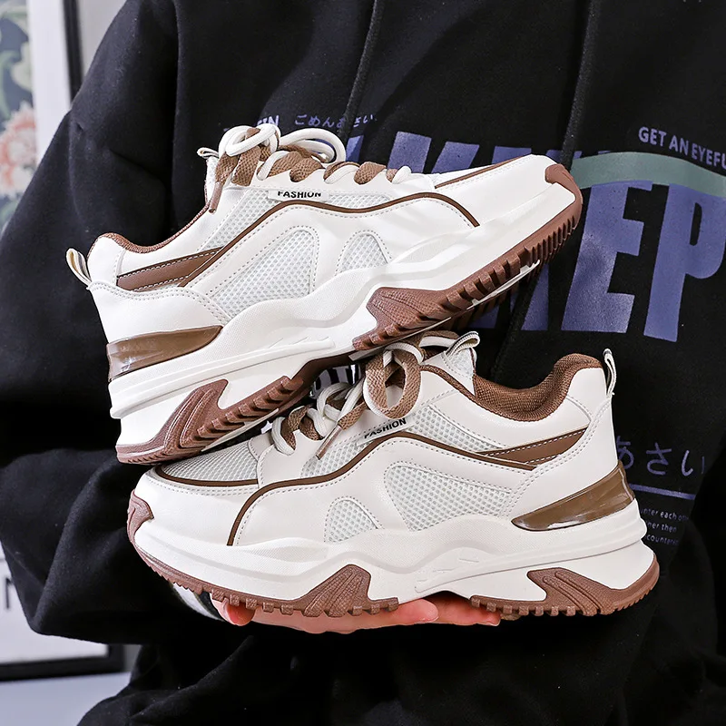 Korean Version New Dad Shoes Women's 2023 Spring Student Versatile Sports Shoes Women's Casual Thick Sole Elevated Shoes