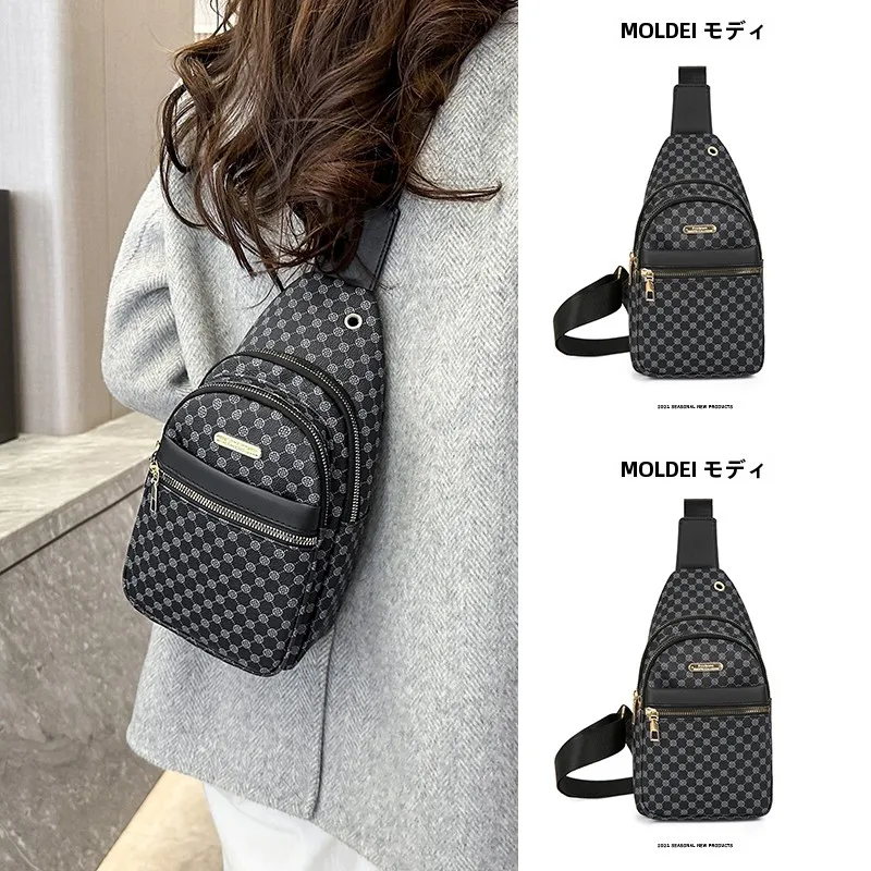 カジュアル通勤ソフトレザーチェストバッグクロスボディバッグユニセックス大容量ブラックウエストバッグファッショナブルなオールマッチレジャーバッグ