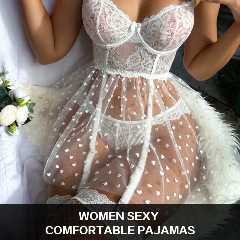 Women Sexy Exotic Gater Lingerie Female Lace Transparent Mesh No Steel Ring Bra Panty Sets Pajamas Dredd Sexy Lingerine Outfit