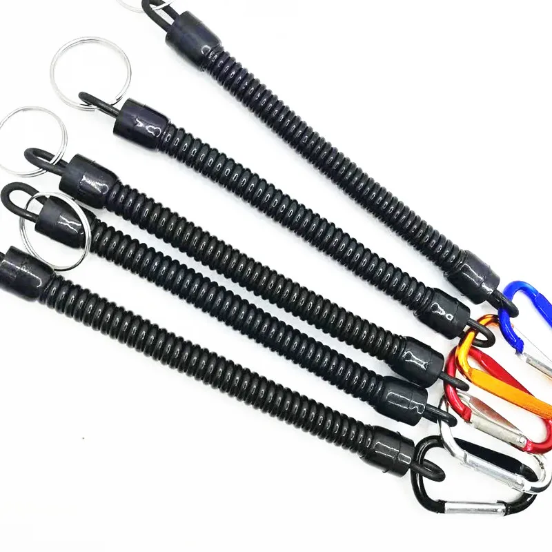 

Fishing Lanyards 1pc 20cm Retractable Coiled Tether with Carabiner TPU Boating Fishing Rope Retention Rope Fishing Tools Tackle