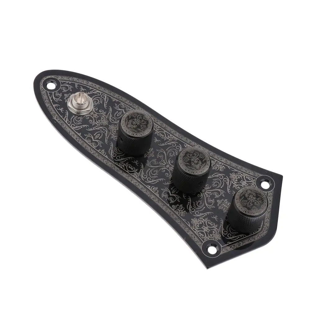 Iron Jazz Bass Control Plate Prewired Loaded with Volume Tone Knobs Socket for JB Guitar Wiring Harness Upgrade Parts