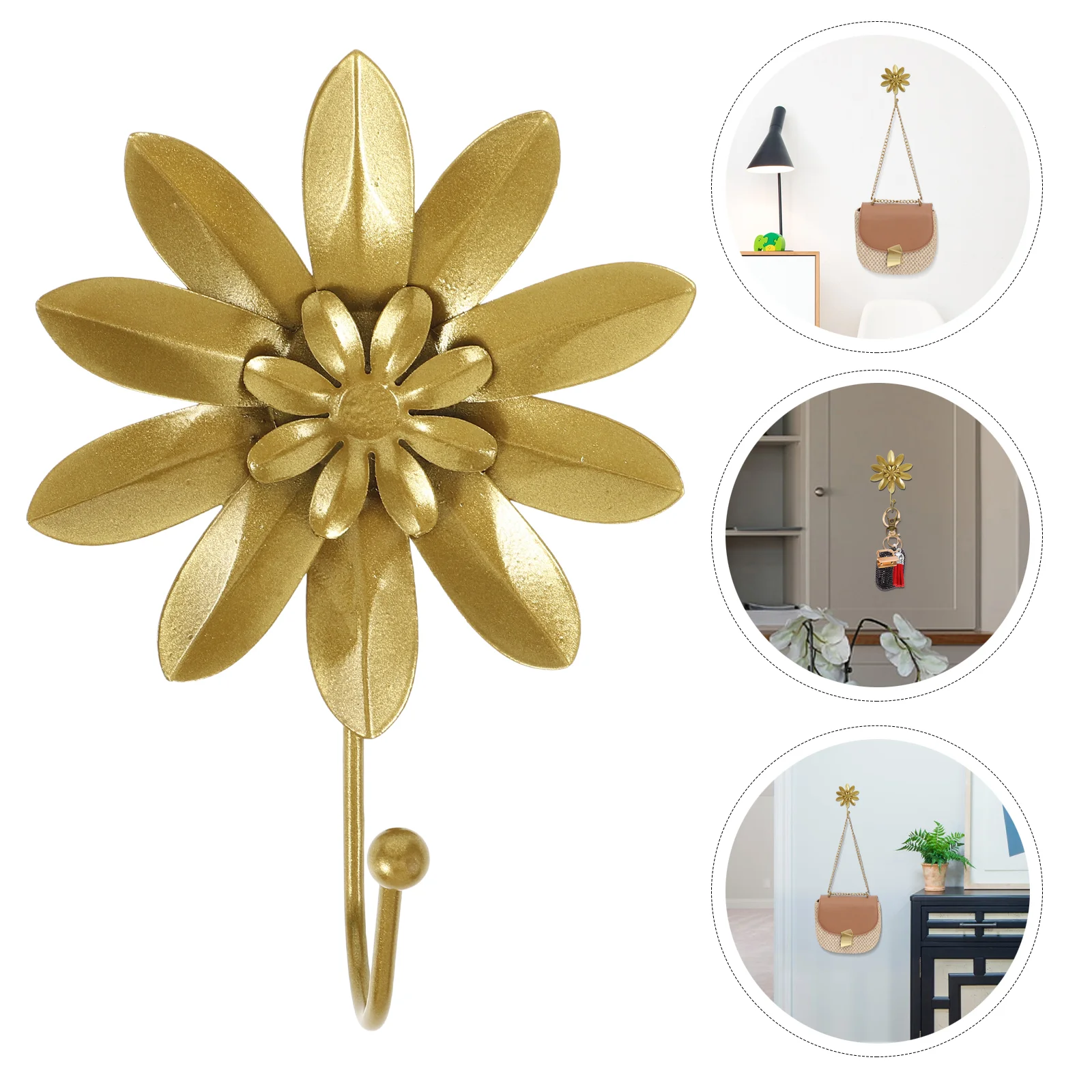 Cup Utility Floral Decorative Hooks Flower for Wall Entryway Hanger Clothes Household