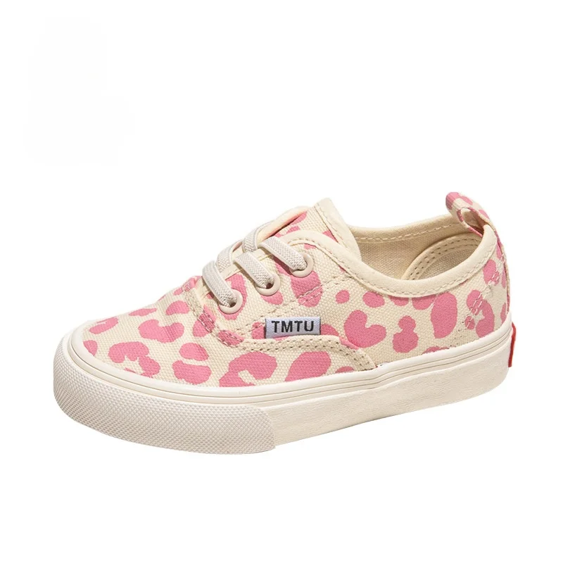 Girls Canvas Shoes Leopard Print Pink Summer New Children\'s Pedal Shoes Net Red Tide Children\'s Shoes