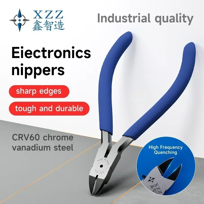

XZZ Chrome Vanadium Steel A05 Pliers Vanadium Steel Nozzle Industrial Grade Electronics Wire Plastics Mini Cutters Knife Tool
