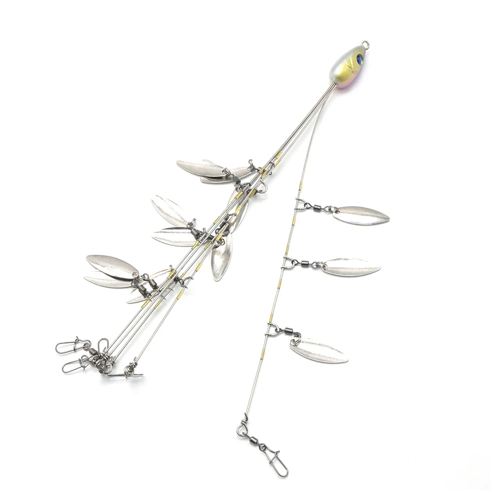 30g Umbrella Fishing Lure Rig 5 Arms Artificial Umbrella Alabama Rig Swimming Bait Stainless Steel 12 Bladed Tackle Tools