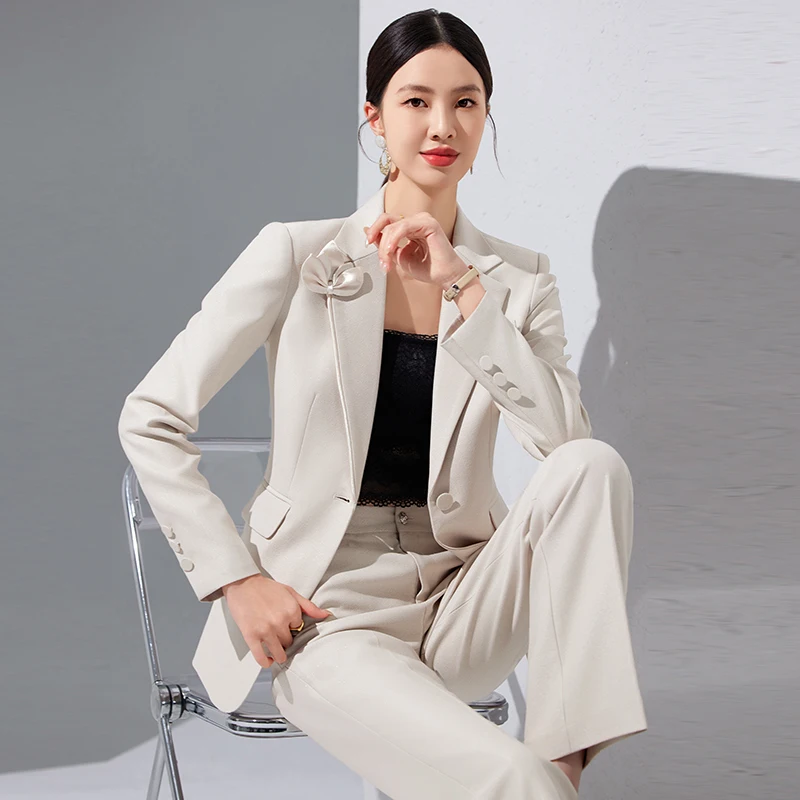 NAVIU Spring Autumn Women\'s Set 2024 New Korean Version Slim Professional Casual Sui Elegant Office Ladies Tow Piece Work Wear