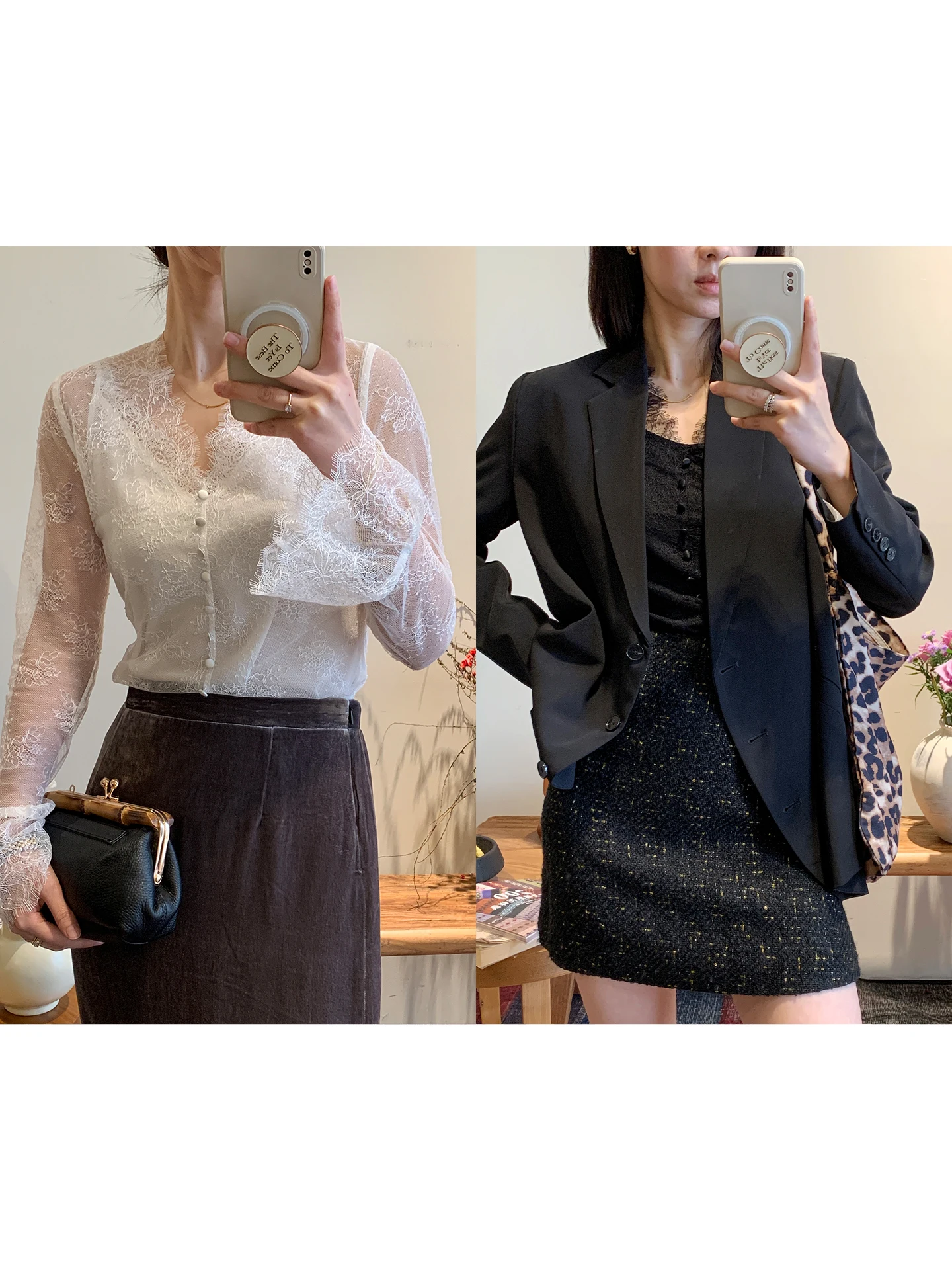 

Romantic Lace Base Layer for All Coats V-Ne Long Sve Classical Lace Women's irt Skin-Friendly Breathable Nylon Fabric