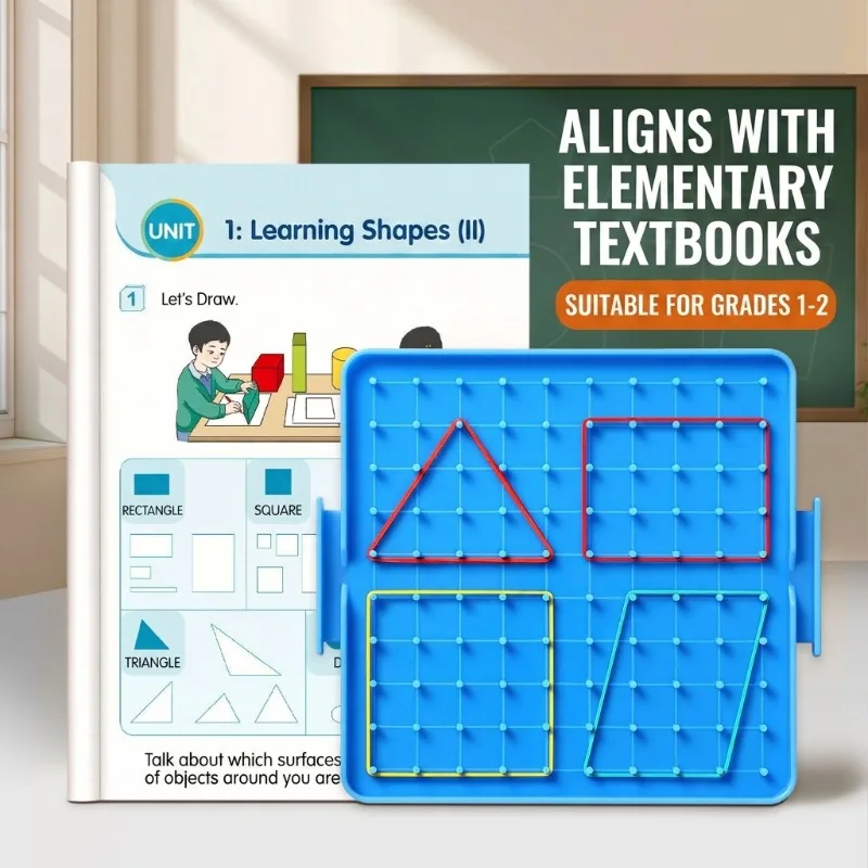 Plastic Geoboard Double Sided Learning Board for Grade 1 2 Primary School Math Geometry Figure Cognition Teaching Aids Learning