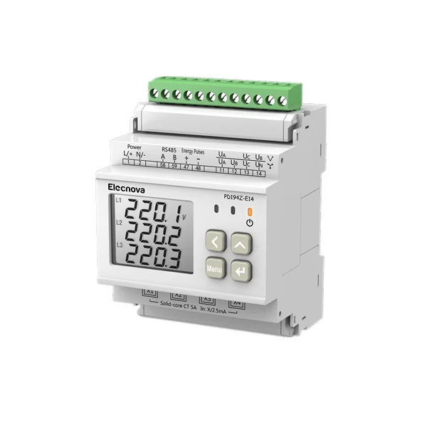 4 circuits 3 phase multi-function measuring RJ12 plug-in CT connection multi channel energy meter