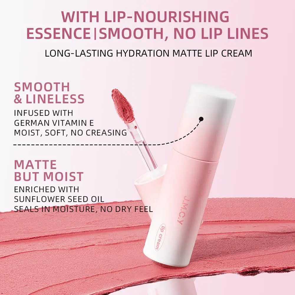 ふわふわベルベットソフトリップグレーズ液体口紅防水グレーズティントノンスティック非退色ロングカップマッド持続ペーストリップ R2Y9