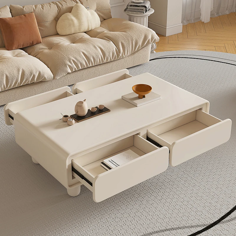 

m Cream Style Coffee Tables With Drawers Storage Minimalist Coffee Table Modern Creative Mesa Centro Living Room Furniture m