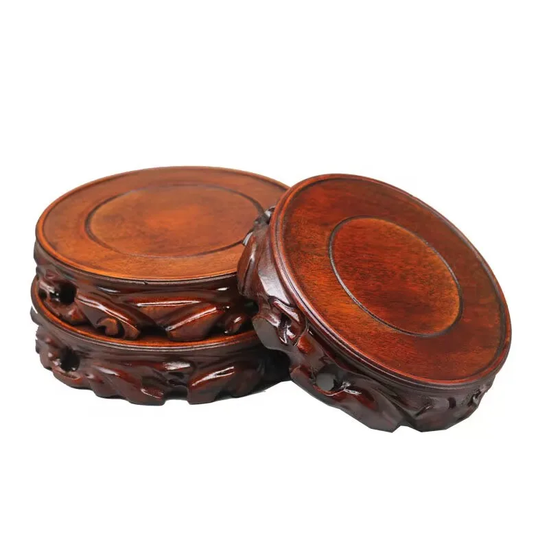 Premium massief houten miniatuur ronde voet - veelzijdige standaard voor beeldjes, vazen, bonsaipotten en koffie-/theebakken