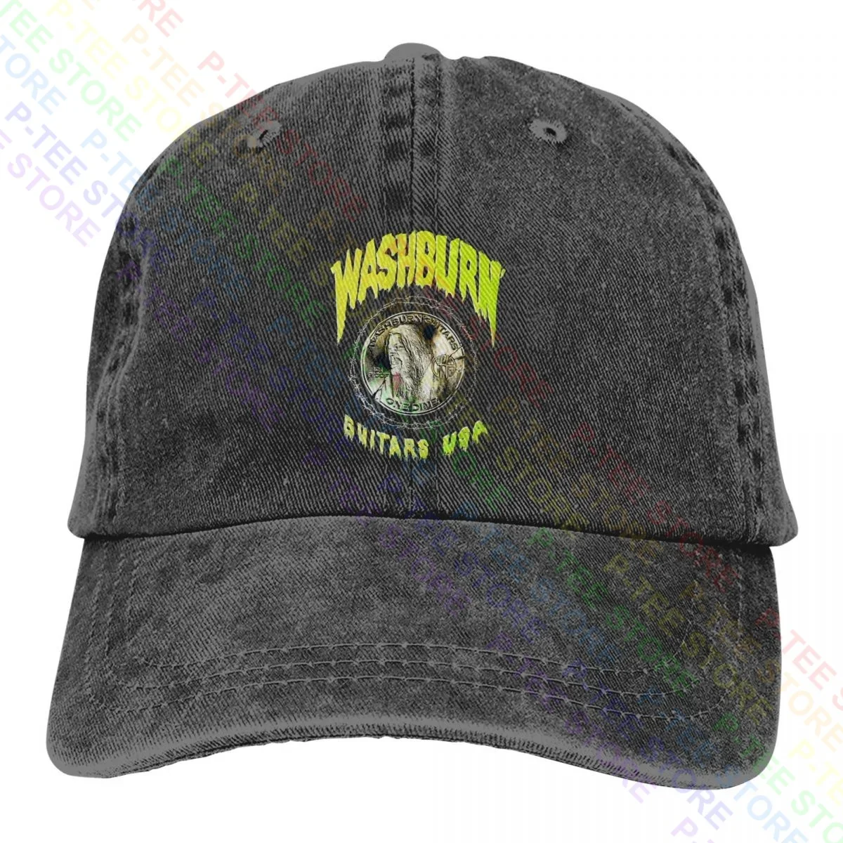 Washburn Dimebag Darrell Dime Washed Denim Baseball Cap Trucker Hats Gift All-Match