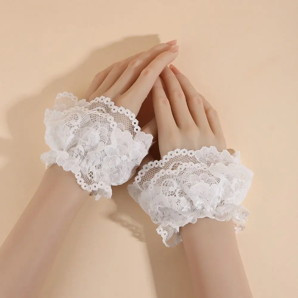 Elegant Lace Ruffled Wrist Fake Sleeves Cuffs Costume Accessory Soft Fake Cuff Comfortable Sweater Cuffs Wedding
