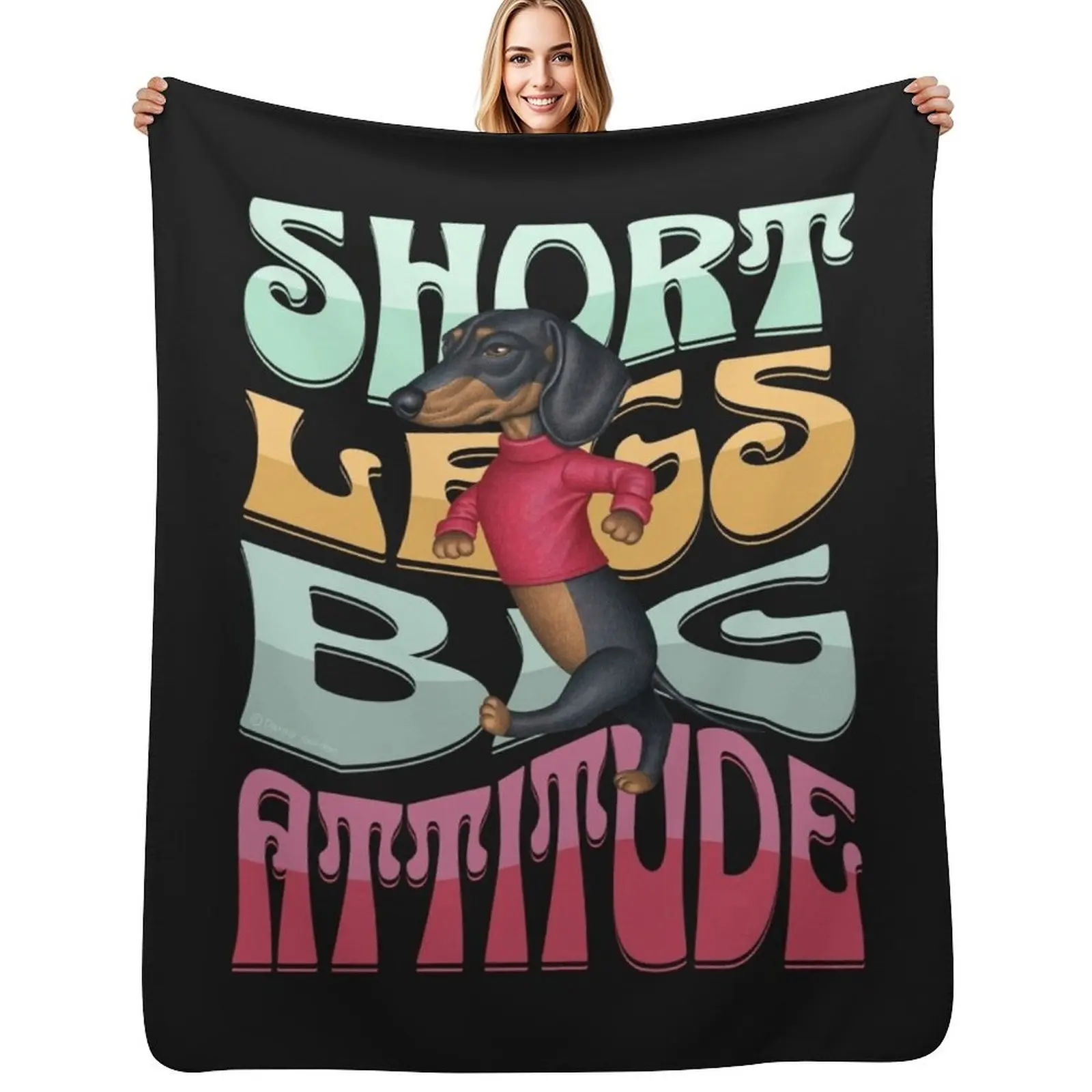 Dachshund Short Legs Big Attitude Throw Blanket Blankets For Bed Comforter manga Plush Loose Picnic Blankets