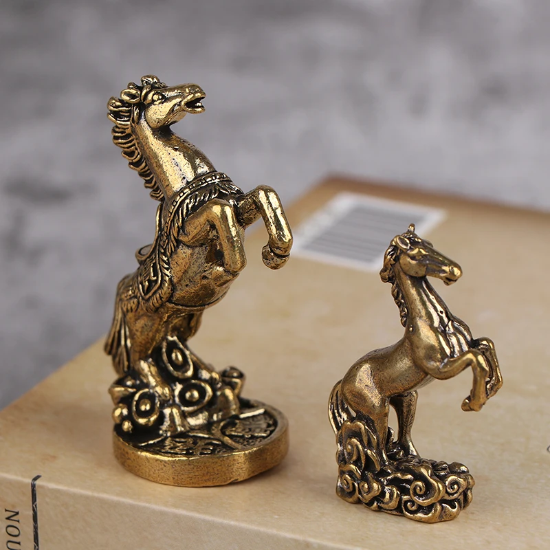 Bronze Pferd Desktop Dekoration Wohnzimmer Tee Tisch Skulptur Metall Handwerk Hause Dekorationen Chinesische Sternzeichen Pferd Statue