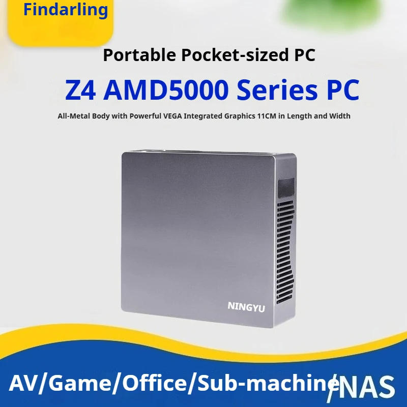 Metel Case Mini PC, CPU AMD Ryzen 5700U ES Zakelijk Kantoor School Onderwijs Desktop NUC