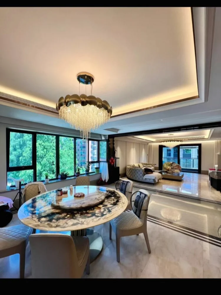 

Italian K9 Crystal Pendant Lights Luxury Gold For Bedroom Living Dining Room Kitchen Nordic Round Crystal Hanging Chandelier