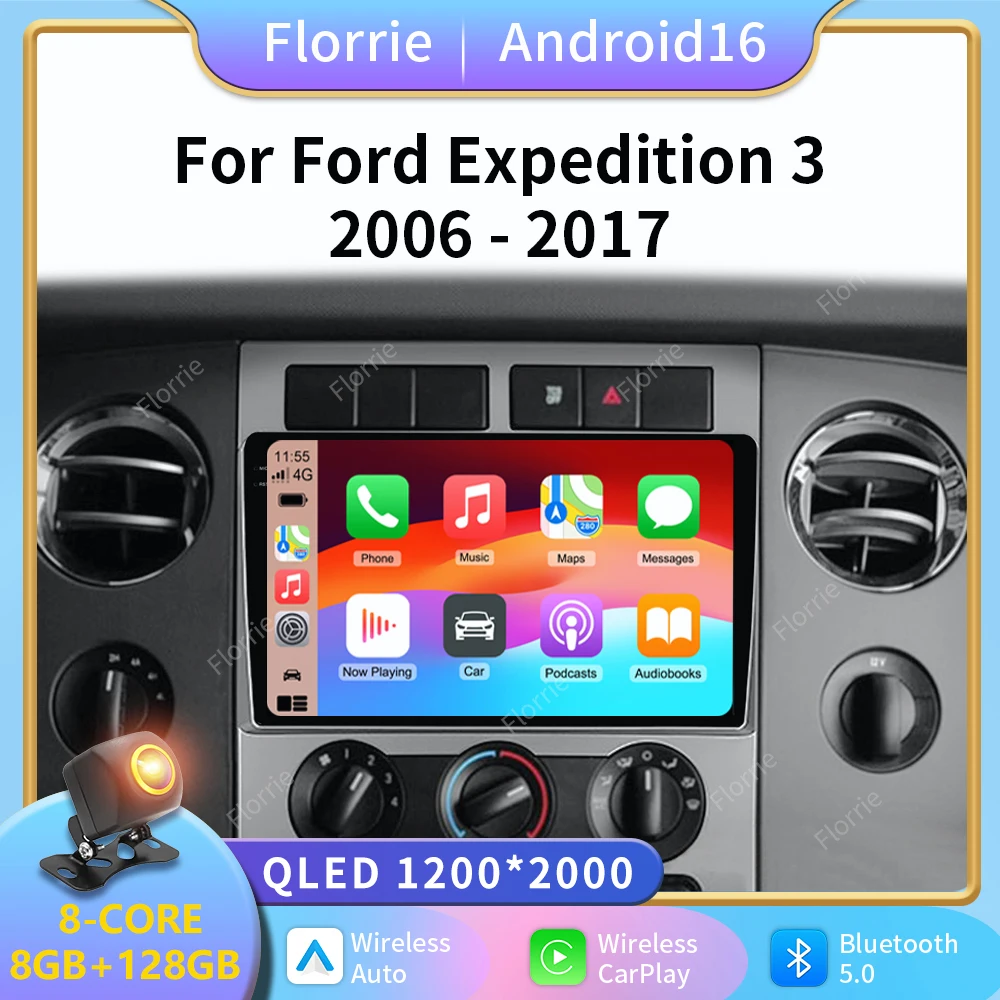 Android 16 Carplay Auto For Ford Expedition 3 U3242 U3542 U324 U354 2006 - 2017 Car Radio BT Navigation Stereo DSP Video Player