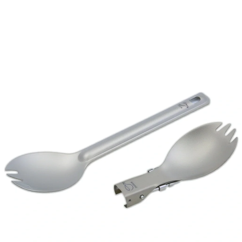 

Customized Logo Titanium Spork Ultralight Eco-Friendly Camping Tableware Outdoor Flatware Dinnerware Sets