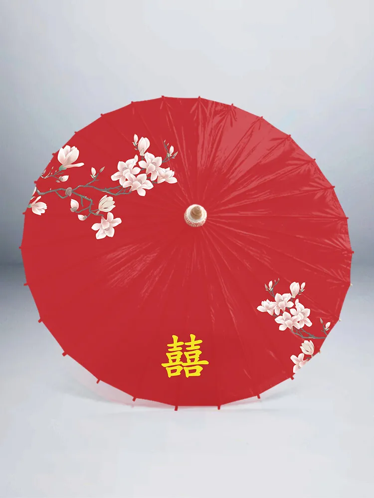 Chinese Red Oil Paper Umbrella, Handmade, Traditional Chinese Wedding Style, Hanfu Wedding Dress, Bride's Wedding Red Umbrella