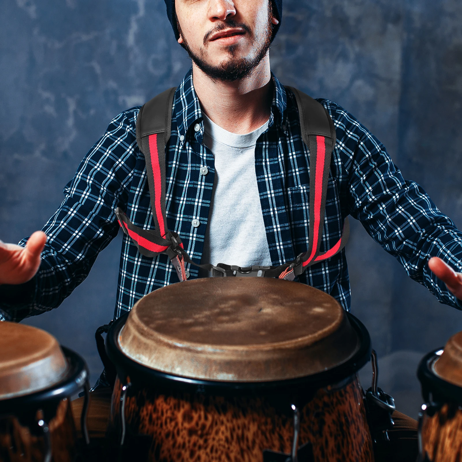 

African Strap Adjustable Shoulder Belt for Marching Polyester Snare Drum Accessories Strong Durable No Fading Easy to Adjust